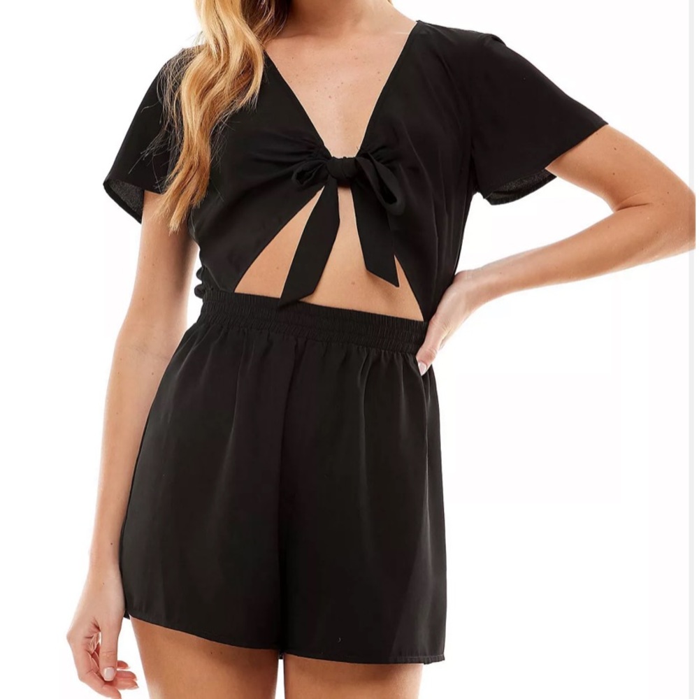 🌴 🚨⏰ Bebop Cutout Tie-Front Romper